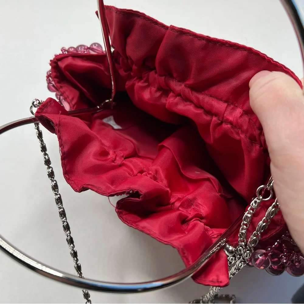 Beaded Burgundy Purse Cross Body or Formal Party Bag
